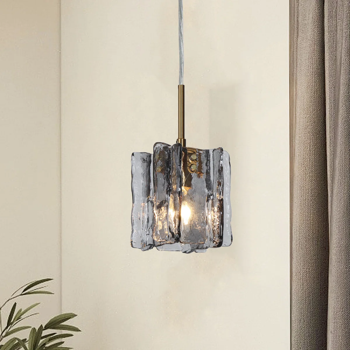 Quitman 4.7" W 1-Light Dimmable Single Pendant with Glass Shade