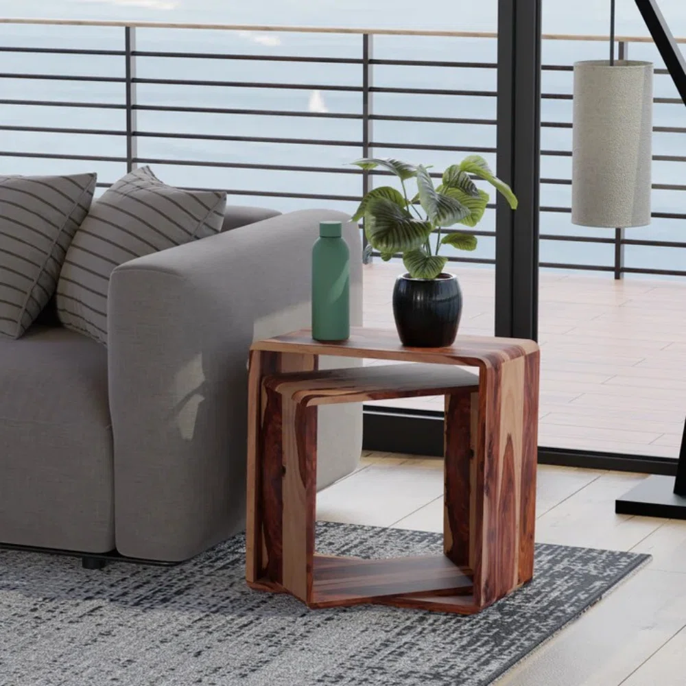 Relso Cascade Nesting Tables Set of 2 - Premium Sheesham Wood