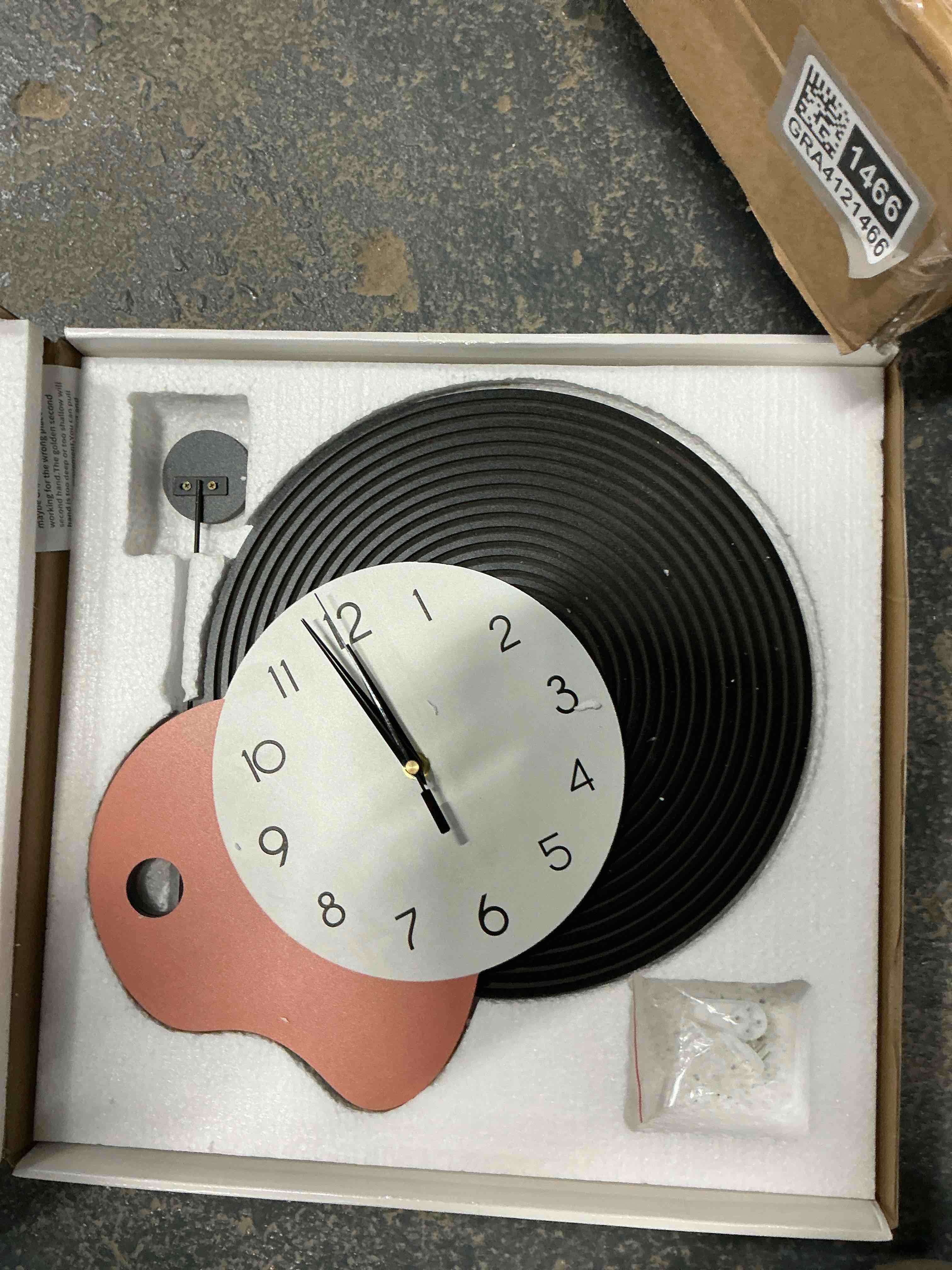 FILLOVE Large Wall Clock with Orange & Black Hands, Pendulum – Unique Wood - Slice Design for Vintage Home Decor- Pendulum Design for Modern Home Decor (12 * 24in) 25 Brown