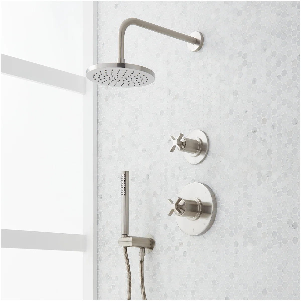 Vassor Pressure Balance Shower System with Hand Shower - Matte Black