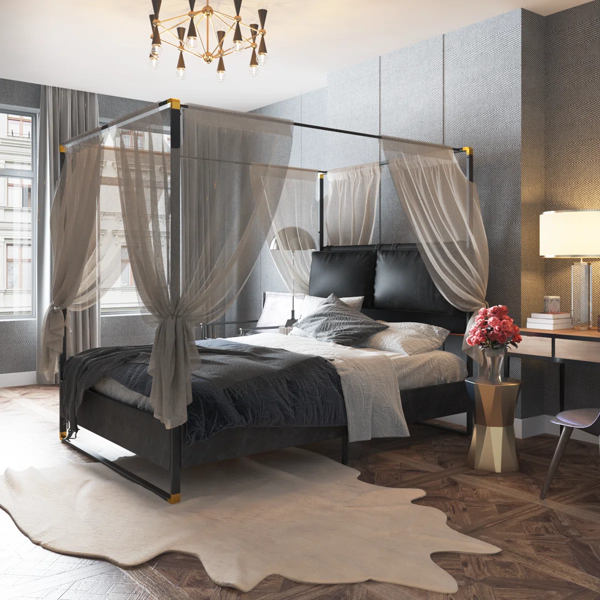 No hardware / instructions Low Profile Canopy Bed