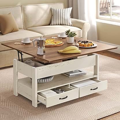 White coffee table 48.89 x 47.63 x 5.12” (incomplete only box one of two)