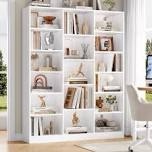 Wakil 74H X 59W 6-Tier Large Wood Storage Bookcase