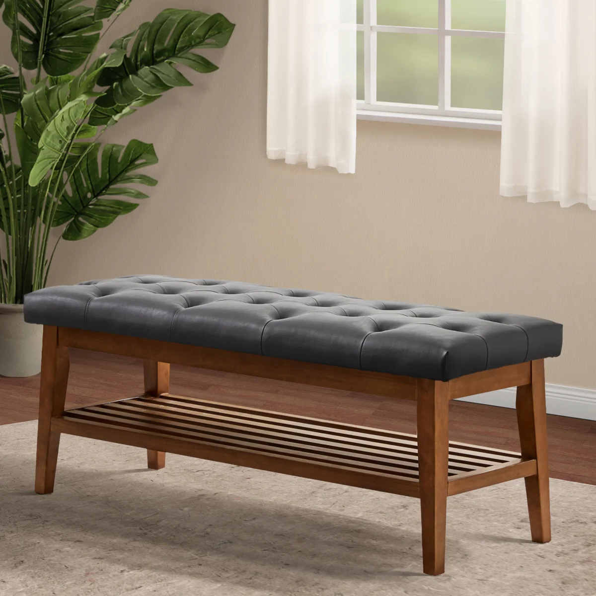 Hahnville Tufted Upholstered Storage Bench
