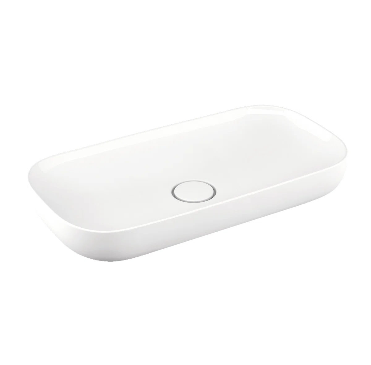 Vision Gloss White Ceramic Rectangular Vessel Bathroom Sink