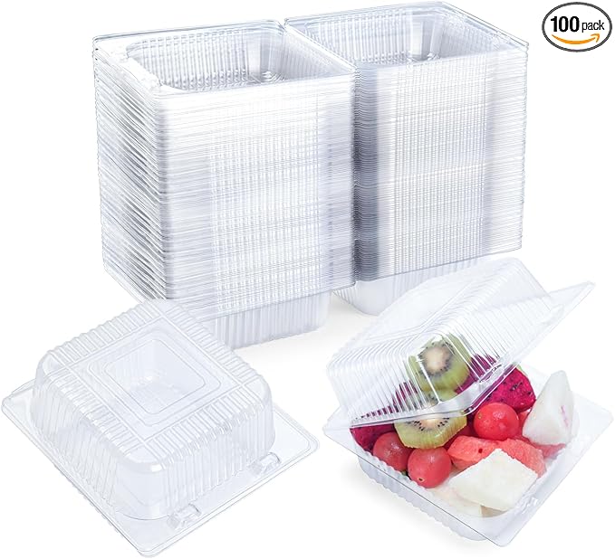 Clear Plastic Disposable Food Container Trays, Pack of 5