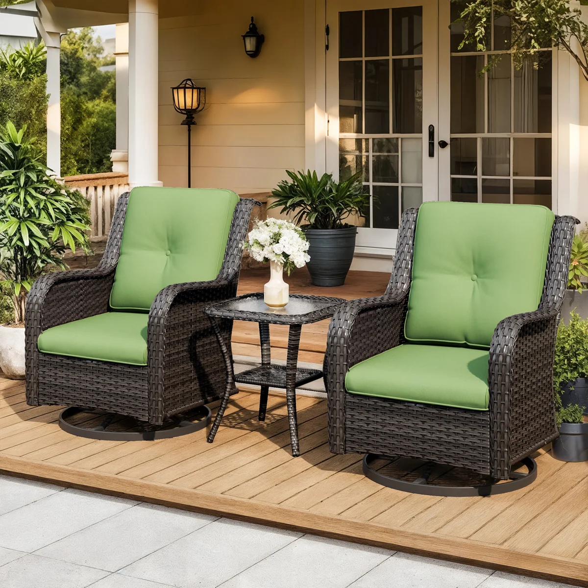 Adwin 2Pcs Outdoor 4"Deep Seat Cushion Set With Olefin Fabric,6 Colors Available