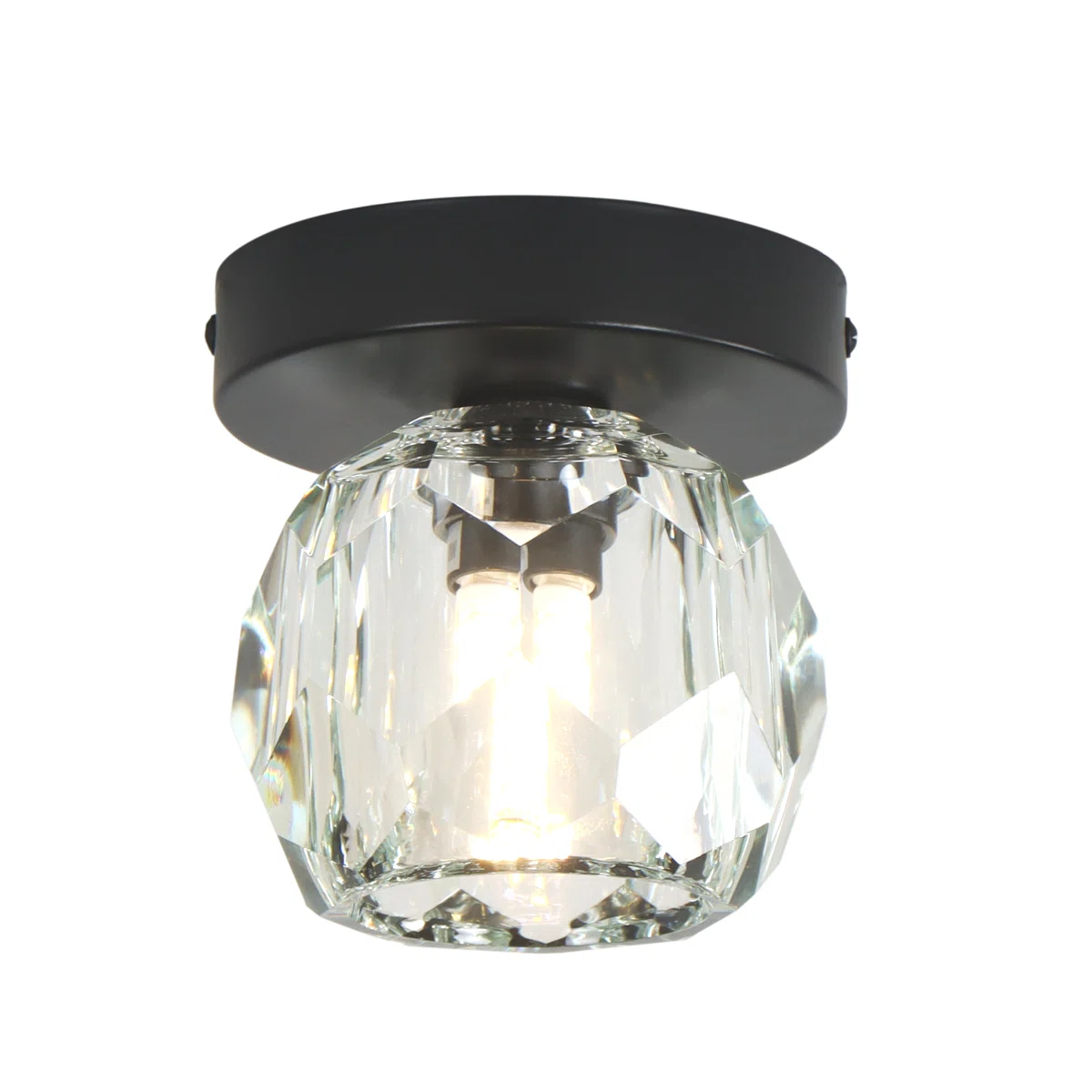 Munshi 1-Light 4.7" Crystal Flush Mount Ceiling Light