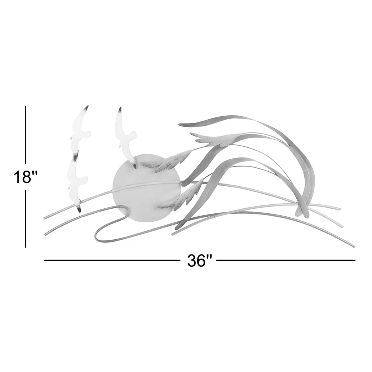 Sea Oats and Sea Gulls Metal Wall Décor