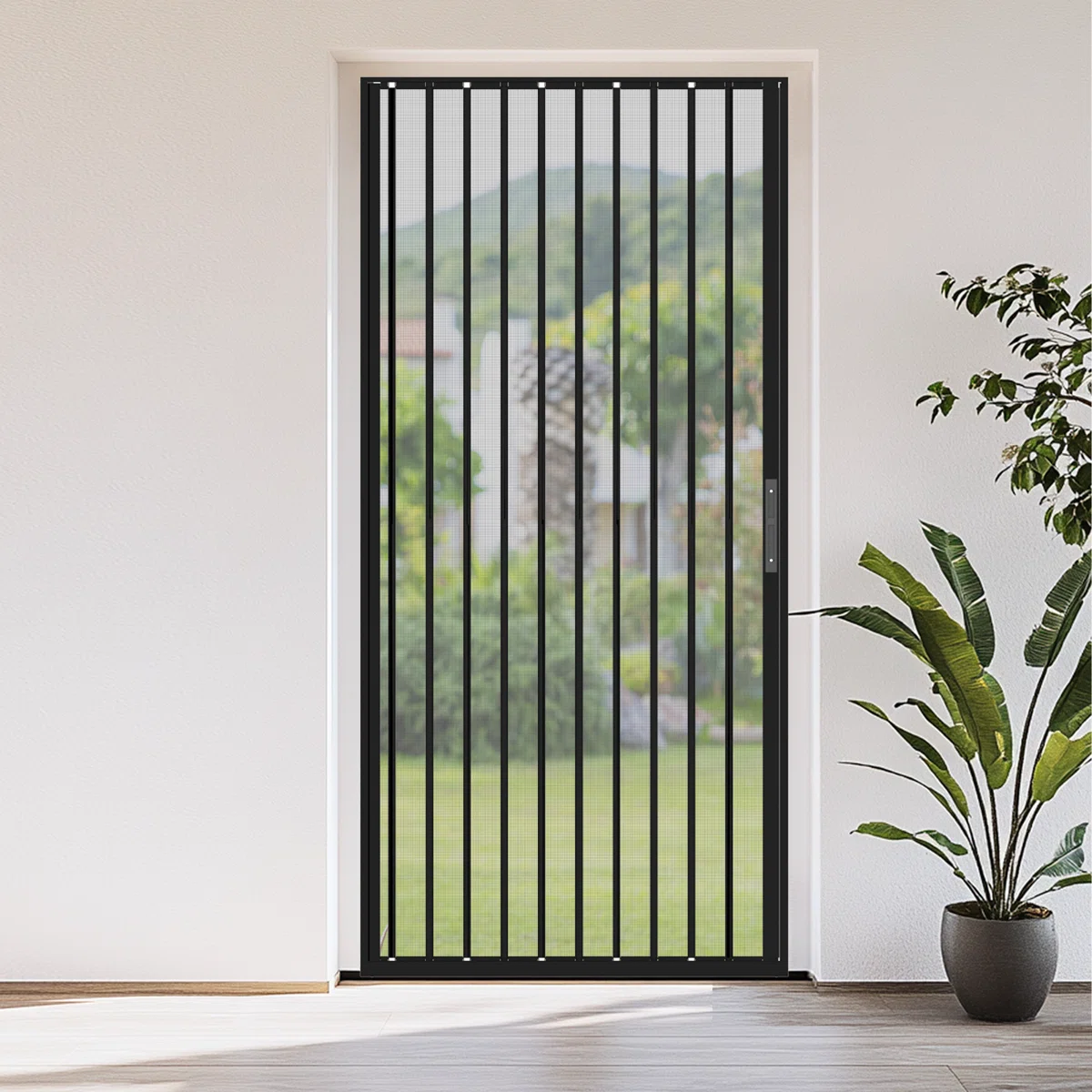 36" X 79.92" Retractable Screen Door, Aluminum Sliding Door With Lock, Magnetic Closure For Front Door, Patio & Balcony, Anti-Pest Screen Door