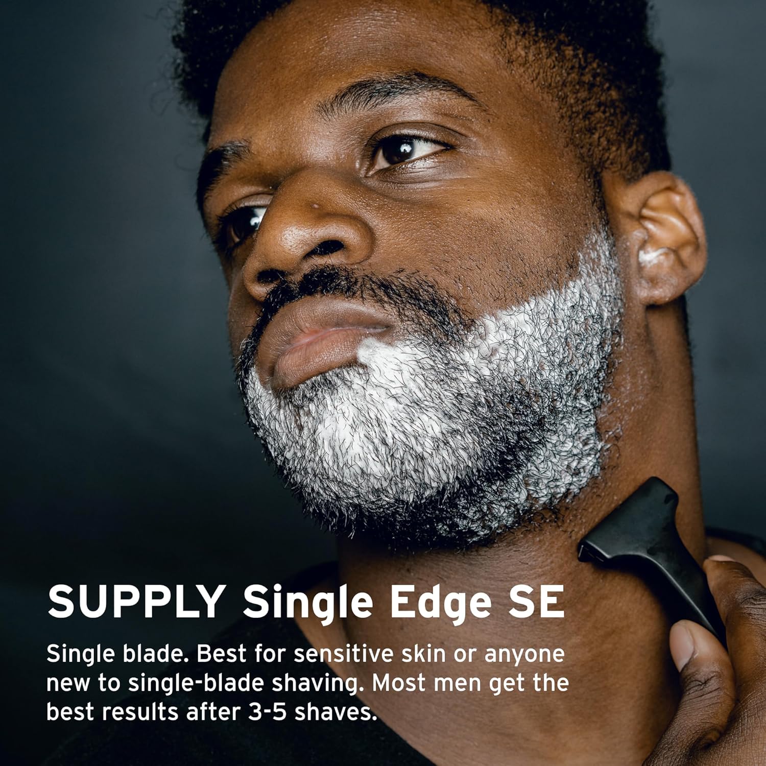 SUPPLY Single Edge SE Razor for Men – Premium Metal Razor with Nick-Guard Safety Bar for an Easier, Low-Irritation Single-Blade Shave – Includes 8 Japanese Injector Blades – Classic Matte