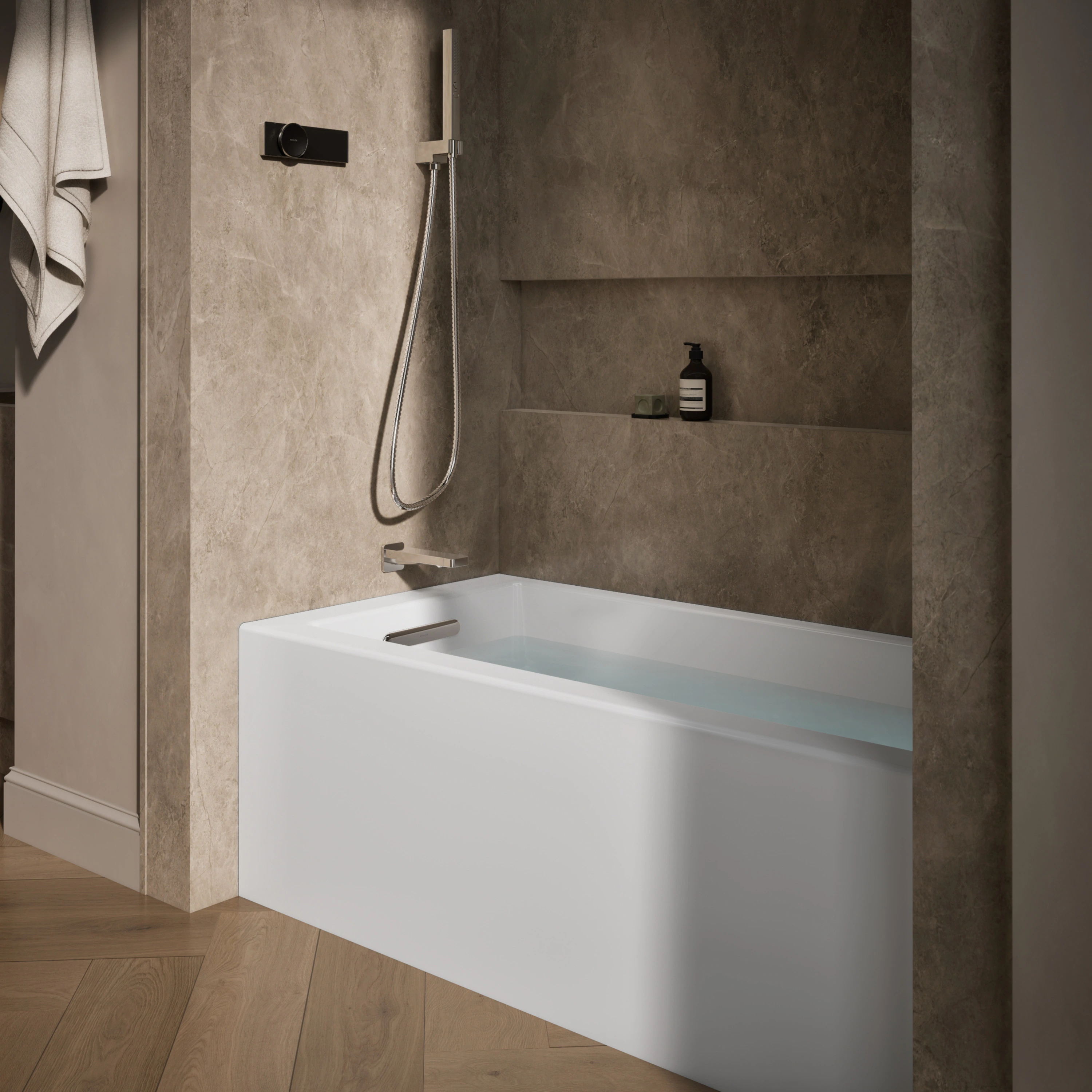 Kohler Underscore 60-in x 30-in Integral Apron Bath, Left-Hand Drain