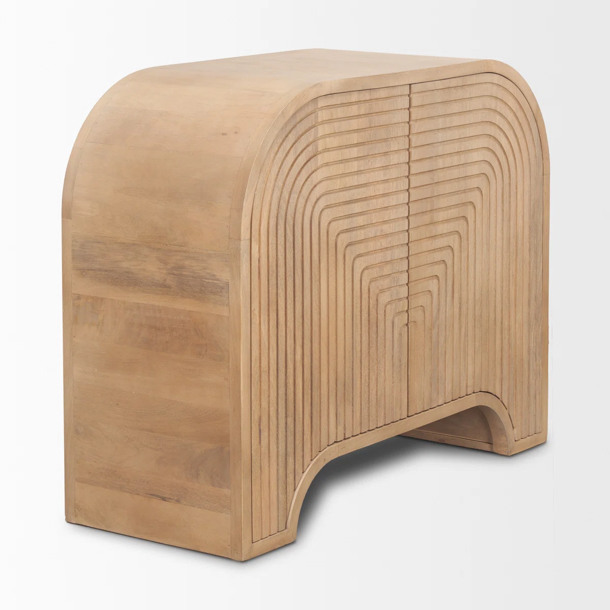 Shillington Reverse Fluted Light Brown Wood Accent Cabinet