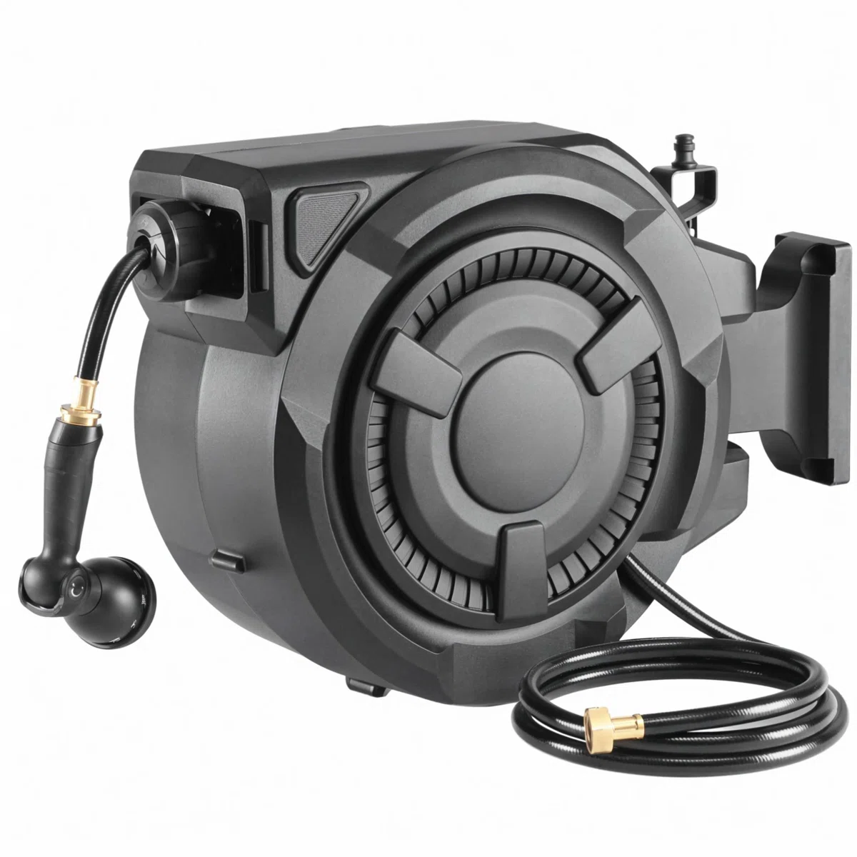 Retractable Garden Water Hose Reel with 180° Swivel Bracket