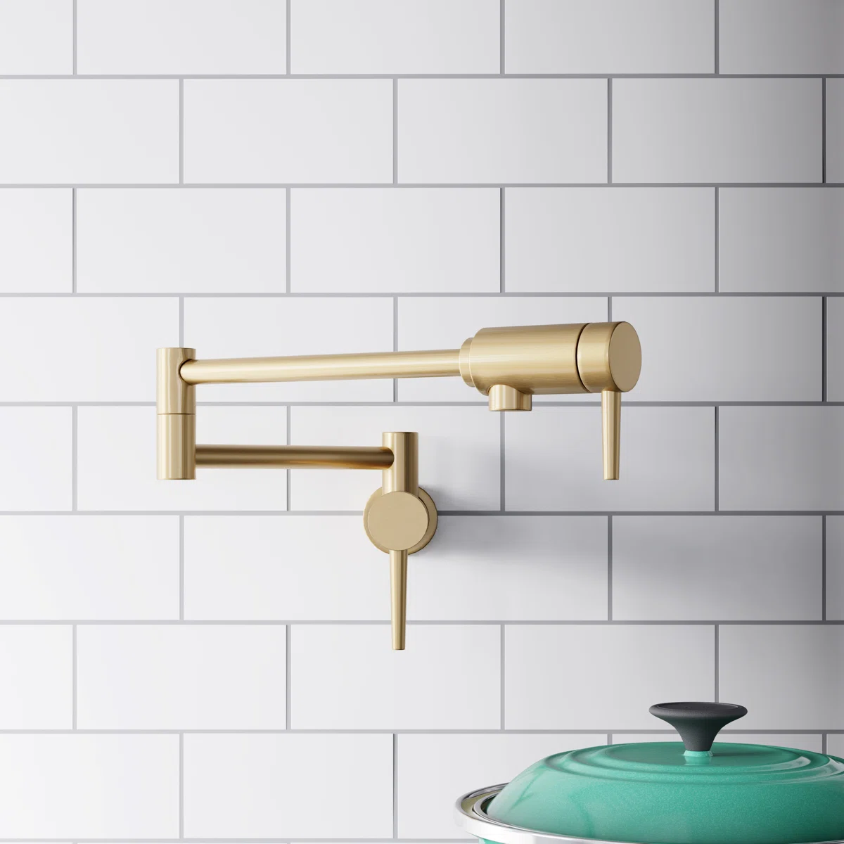 Contemporary Pot Filler Faucet, Wall Mount Pot Filler Kitchen Faucet