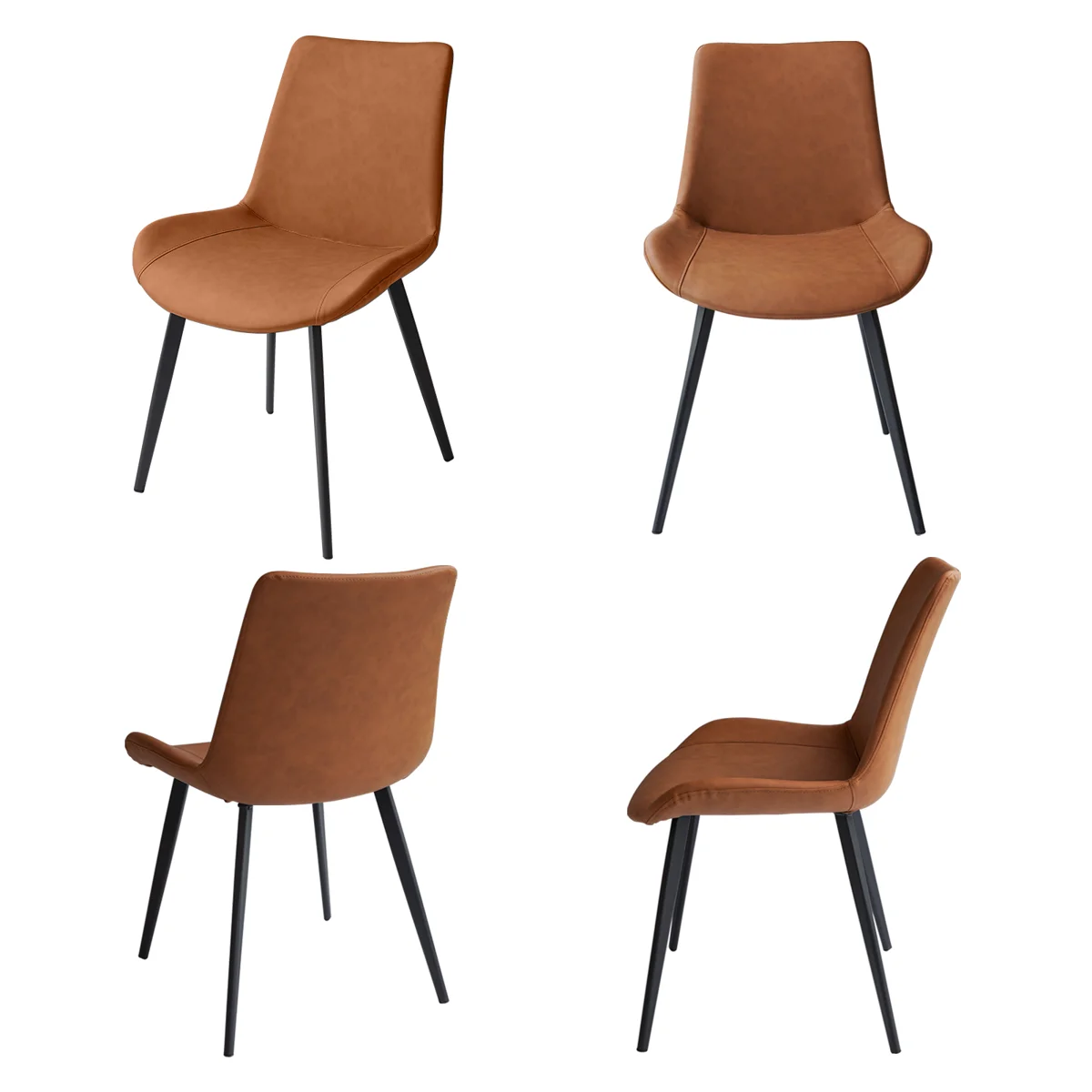 Josman Faux Leather Upholstered Dining Chair with Steel Legs
