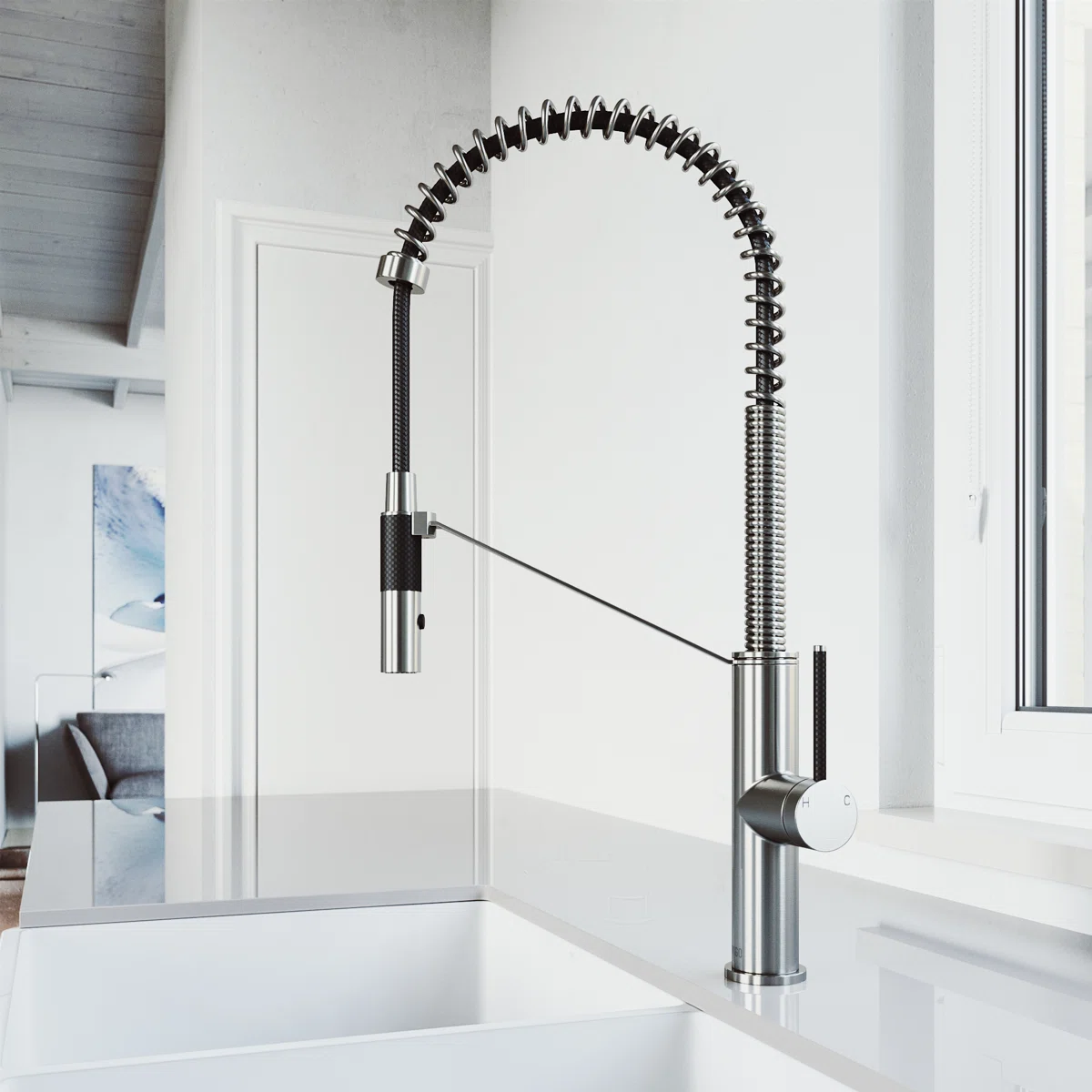 Livingston 24" H 1-handle DockLock™ Pull-Down 2-Function Sprayer Kitchen Faucet