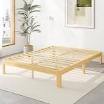 Amylia Solid Wood and Metal Heavy Duty Bamboo iron Platform Bed Frame No Box Spring Required