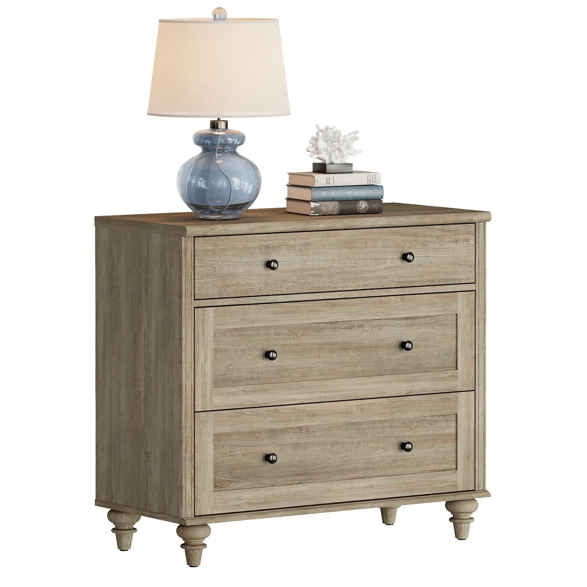 Scarlett Mid-Century Modern 3-Drawer Nightstand