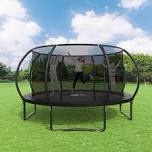14 FT Kids Recreational Trampoline W/ Safety Enclosure – Indoor & Outdoor Use Black
