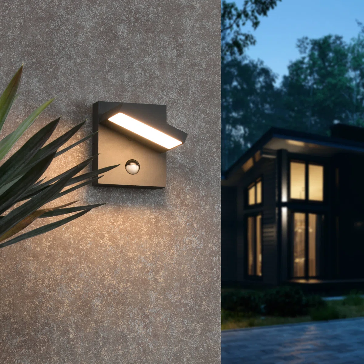 Wall Light Outdoor Motion Sensor Wall Lamp Modern Wall Sconce Lantern Fixture for Porch Front Door
