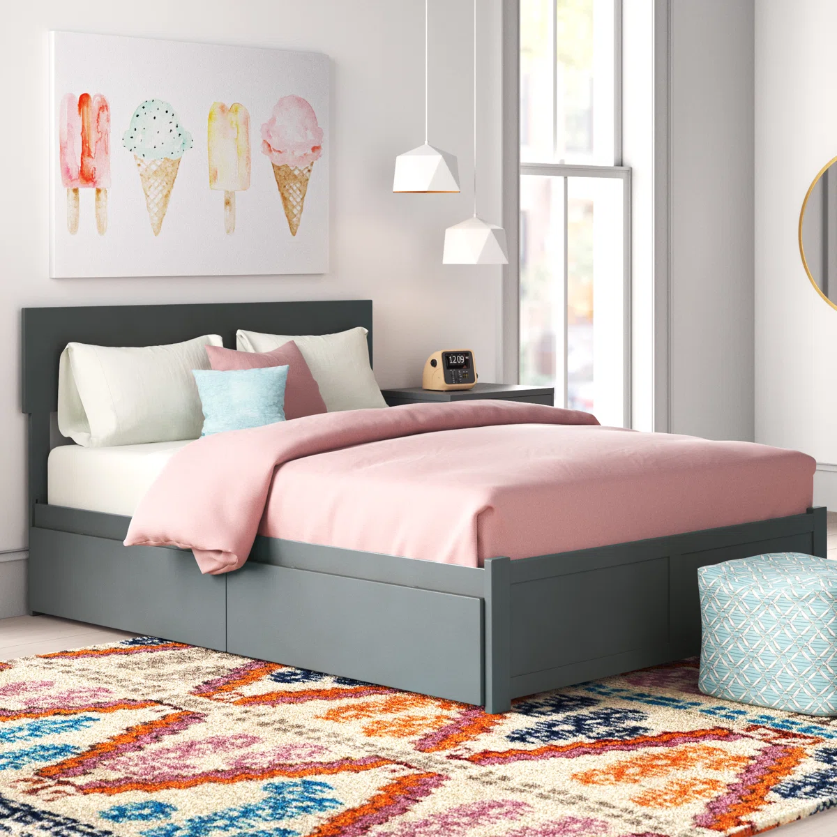 (headboard only)Amodio Full Platform Bed with Drawers