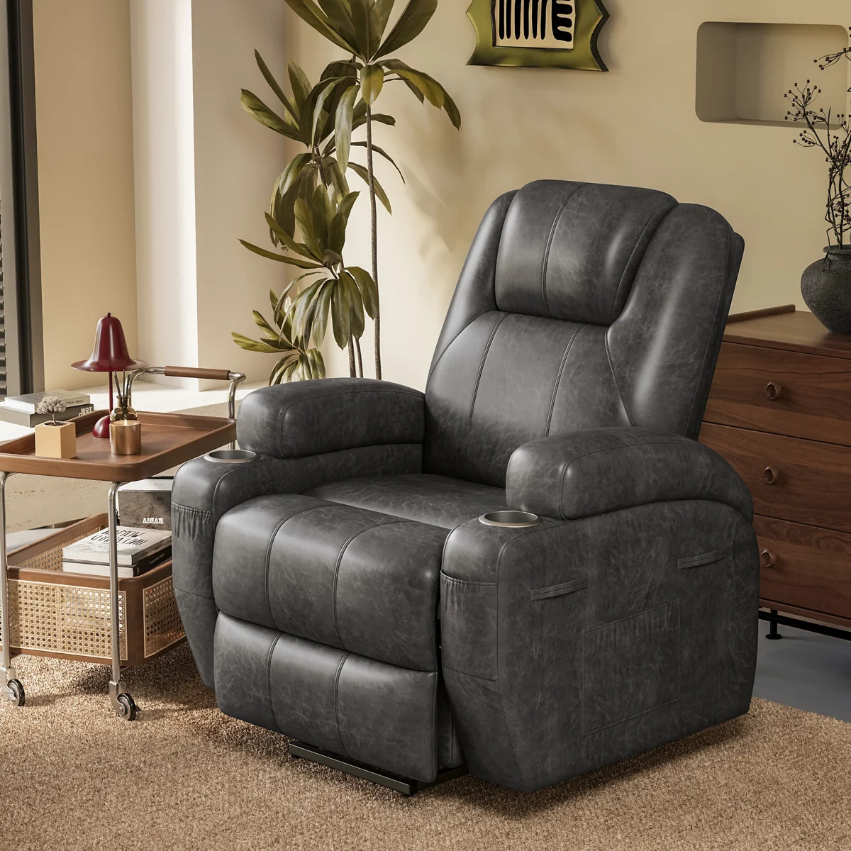 New Fabric Leathaire Electric Lift Recliner With Massage Function