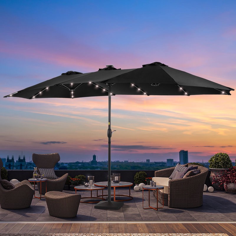 incomplete Sadeen 15x9ft Rectangle Market Umbrella with LED lights