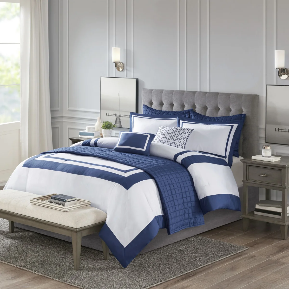 Heritage Luxurious 8 Piece Comforter and Quilt Set Collection