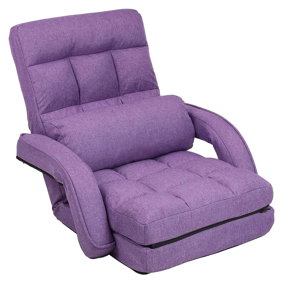 Reclining Floor Gaming Chair Foldable Chaise Lounge Game Chair For Adults With Armrest