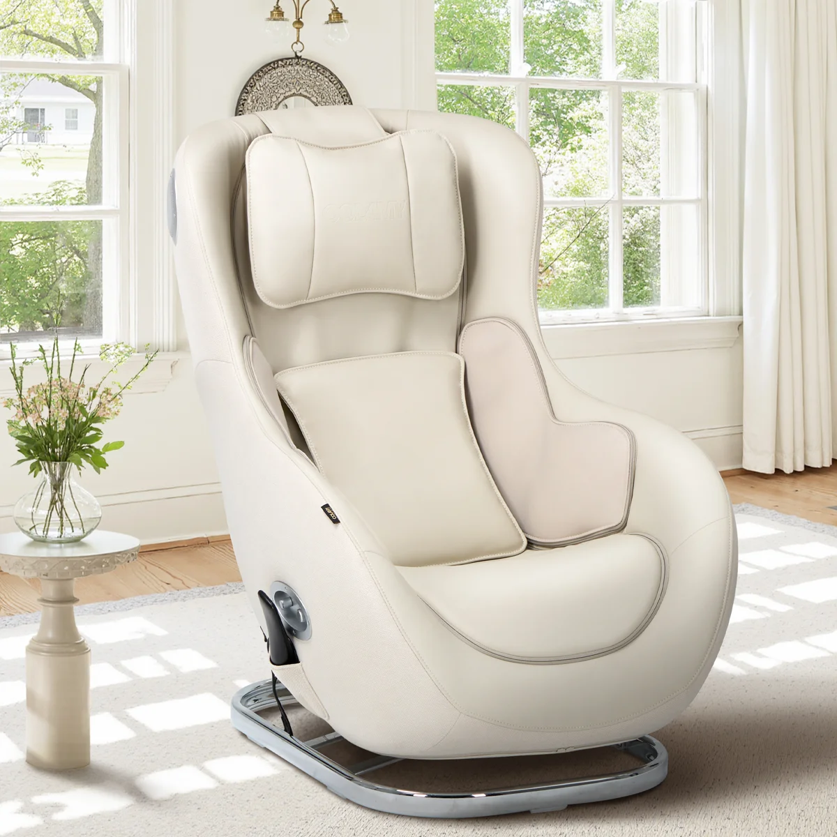 Heated Premium Leather Full Body Massage Chair with Bluetooth Connectivity
