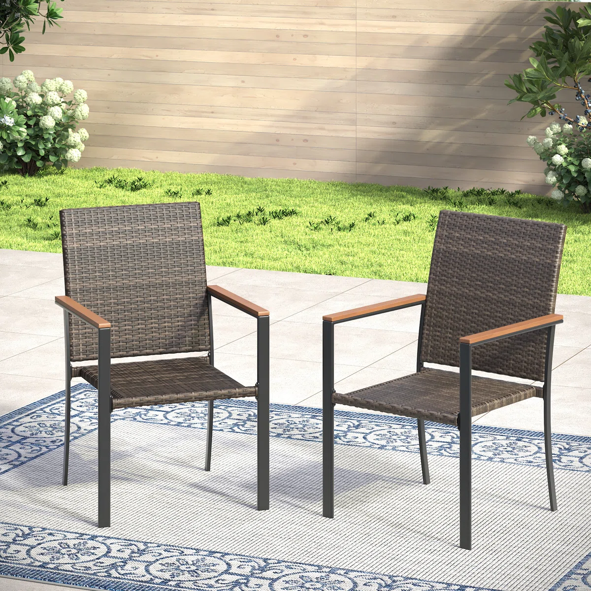 Patio Wicker Rattan Dining Chairs