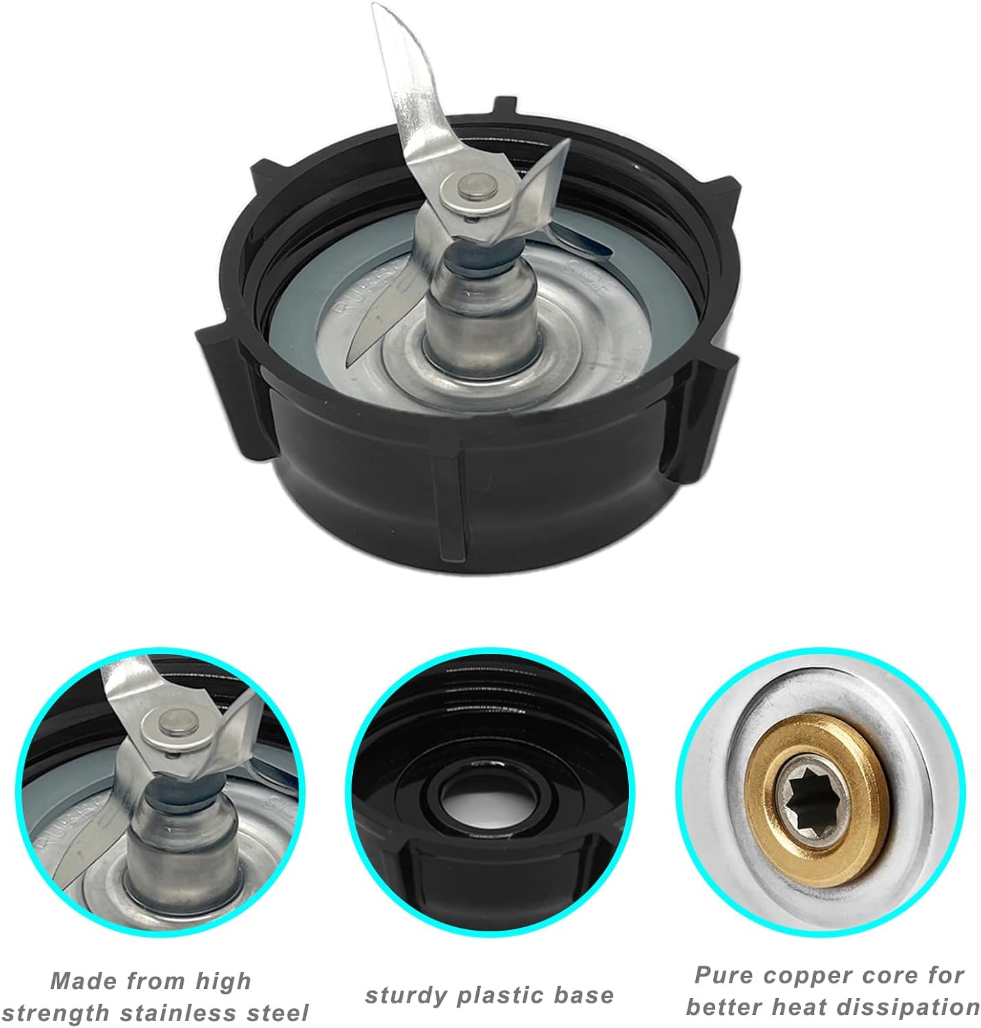 2 Pack of Blender Replacement Parts Blender Ice Crusher Blade with 2 Jar Base Cap and 4 Rubber O Ring Sealing Ring Gasket for Oster Osterizer Blender Blade Parts