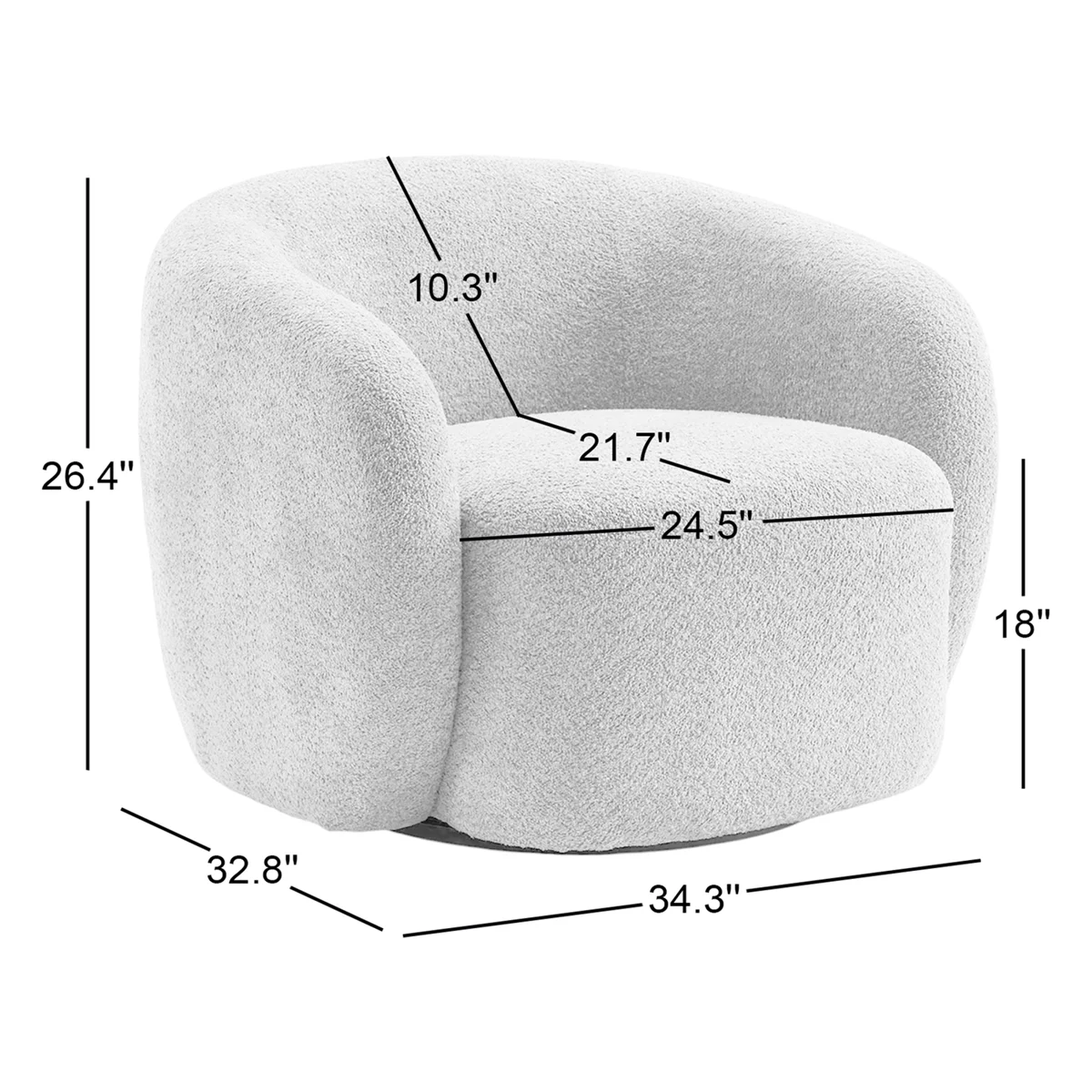 Munehito Upholstered Swivel Barrel Chair