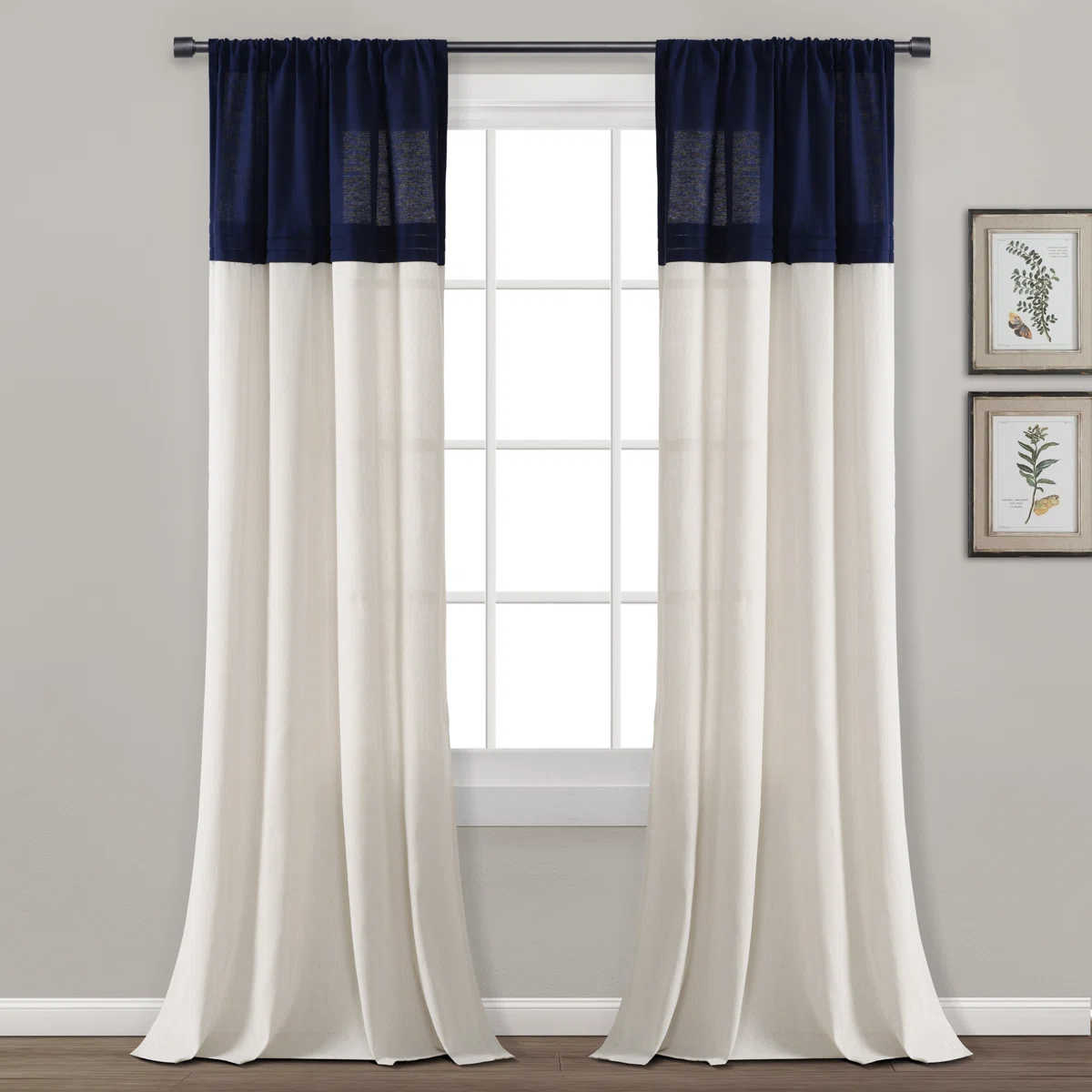 Cotton Blend Sheer Rod Pocket Curtain Panels