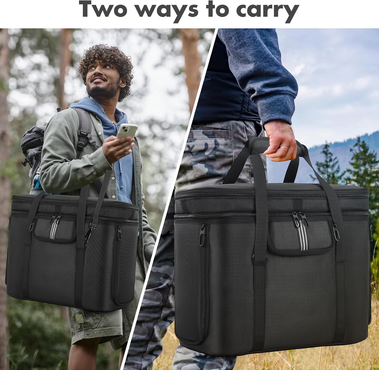 Carrying Case Compatible with ECOFLOW DELTA 2/DELTA 3, Protective Storage Bag for DELTA 3 Classic/DELTA 3 Plus, Shockproof Protective Cover with Adjustable Shoulder Strap & Handle for Outdoor Travel For DELTA 3 Plus/DELTA 2