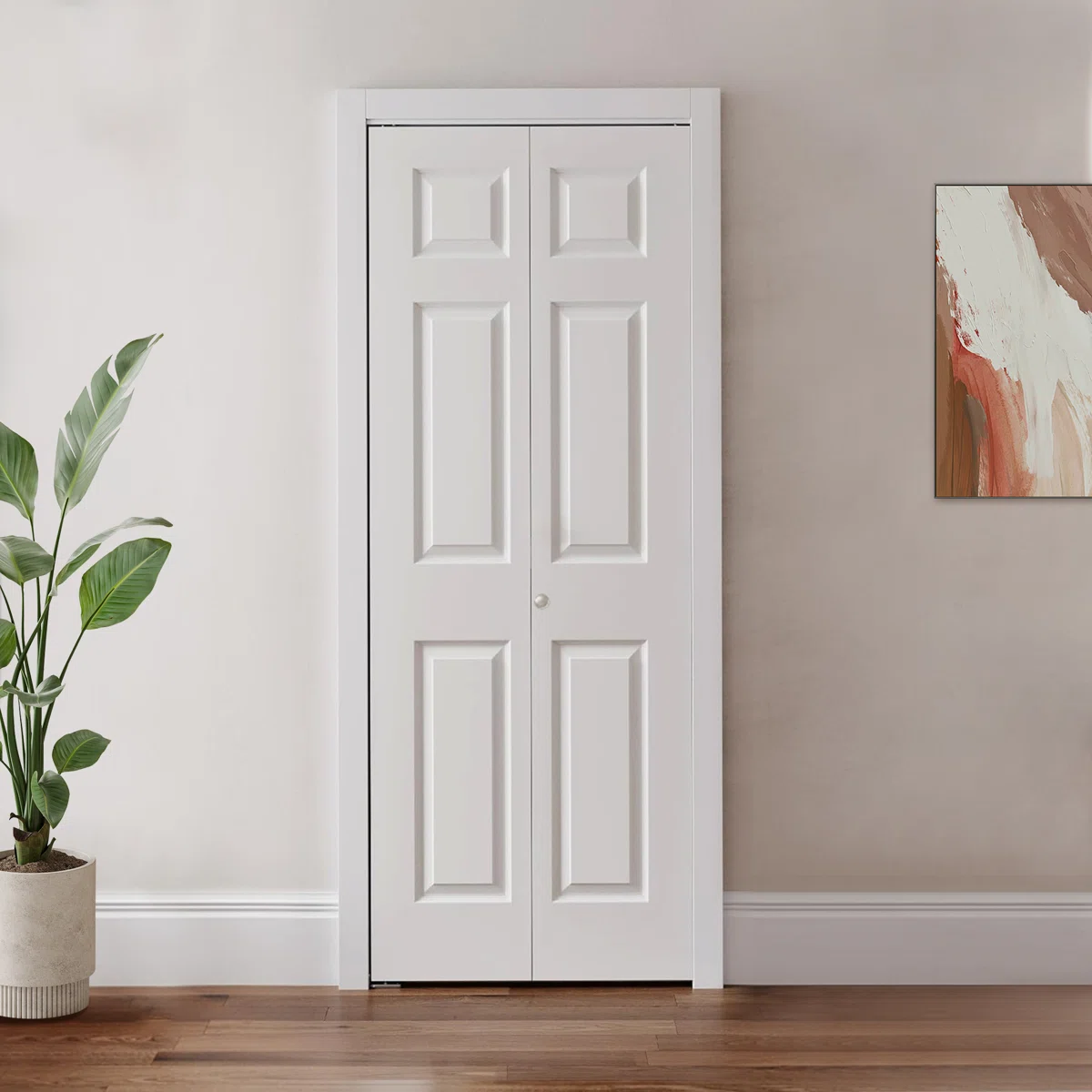 36"X80" 1 Panel Textured Primed Interior Composite Hollow-Core Bifold Closet Door