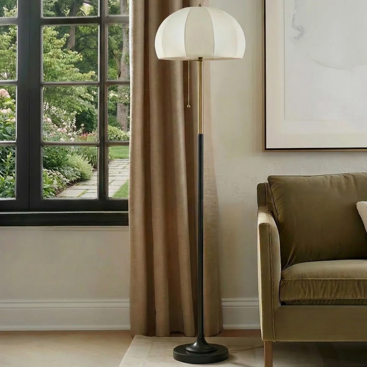 Serin Dimmable Floor Lamp with Dome Shade