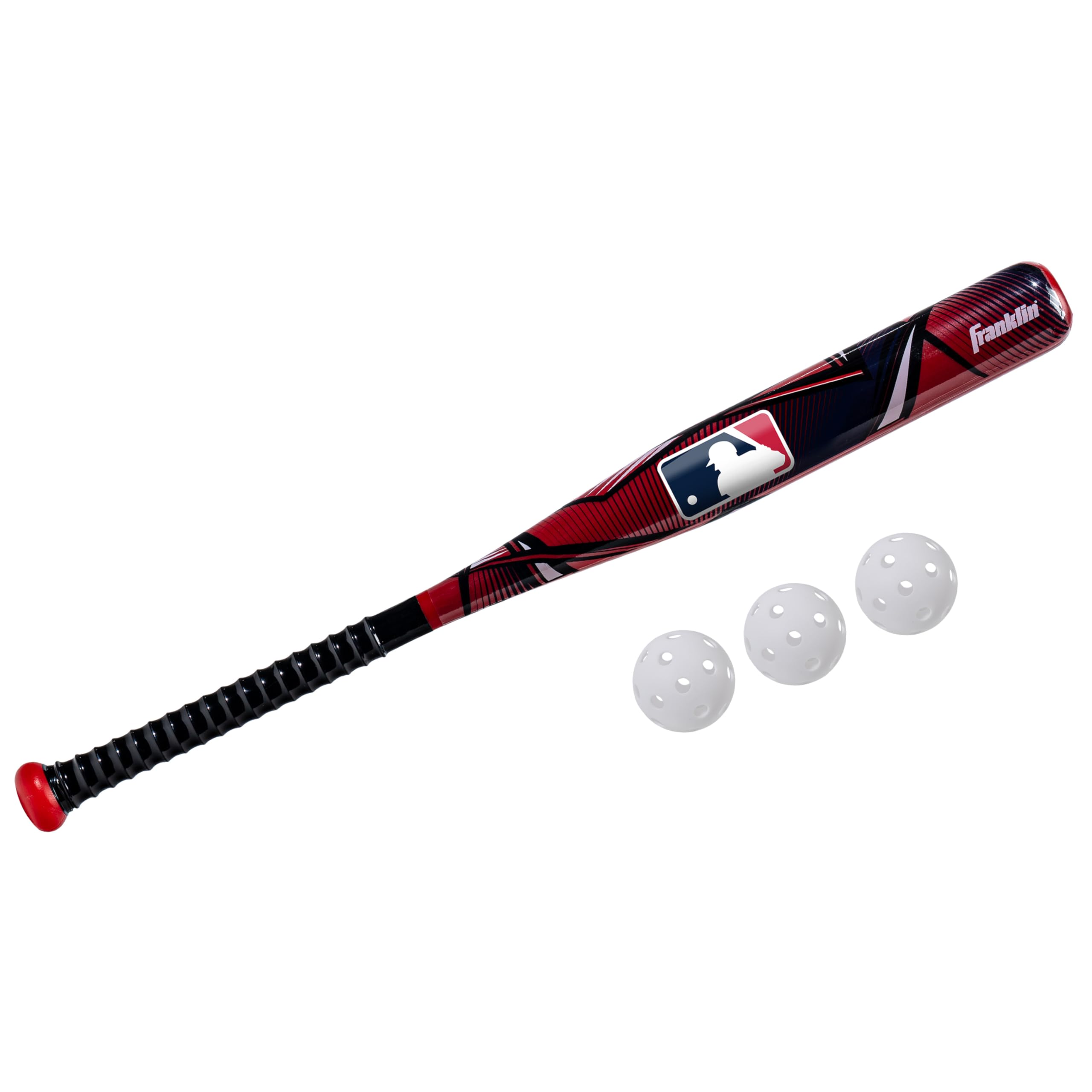 Franklin Sports Kids Plastic Baseball Bat + Balls Set - MLB Slammin' Toy Bat & Ball Set for Kids - Youth 30 Inch Plastic Baseball Bat & Plastic Baseball - Kids Bat + Ball Set