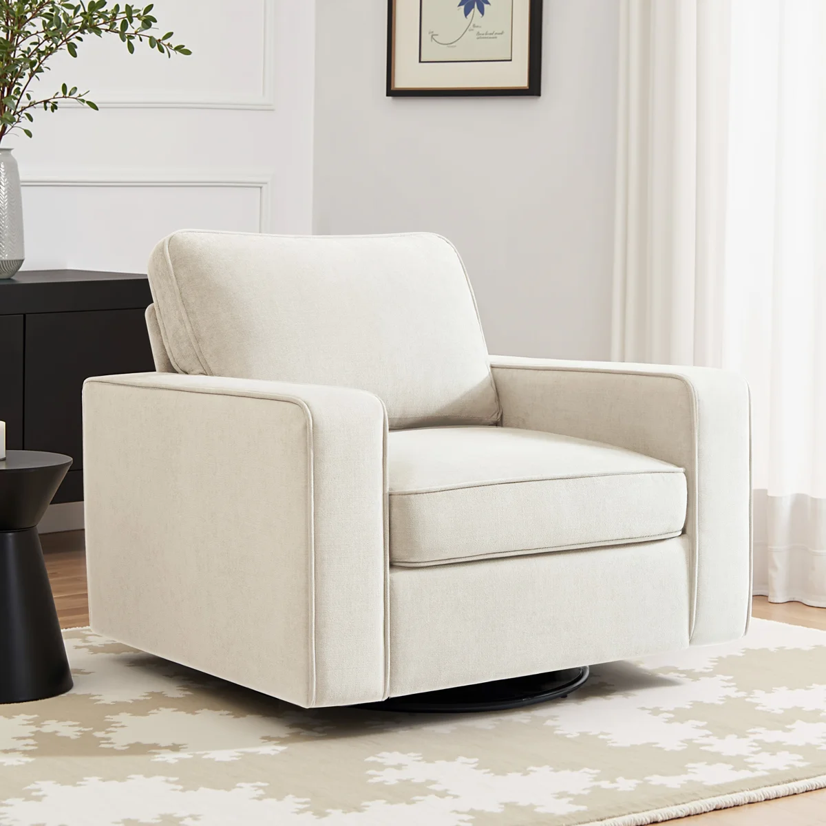 Incomplete 36.2" Wide Upholstered Swivel Accent Armchair