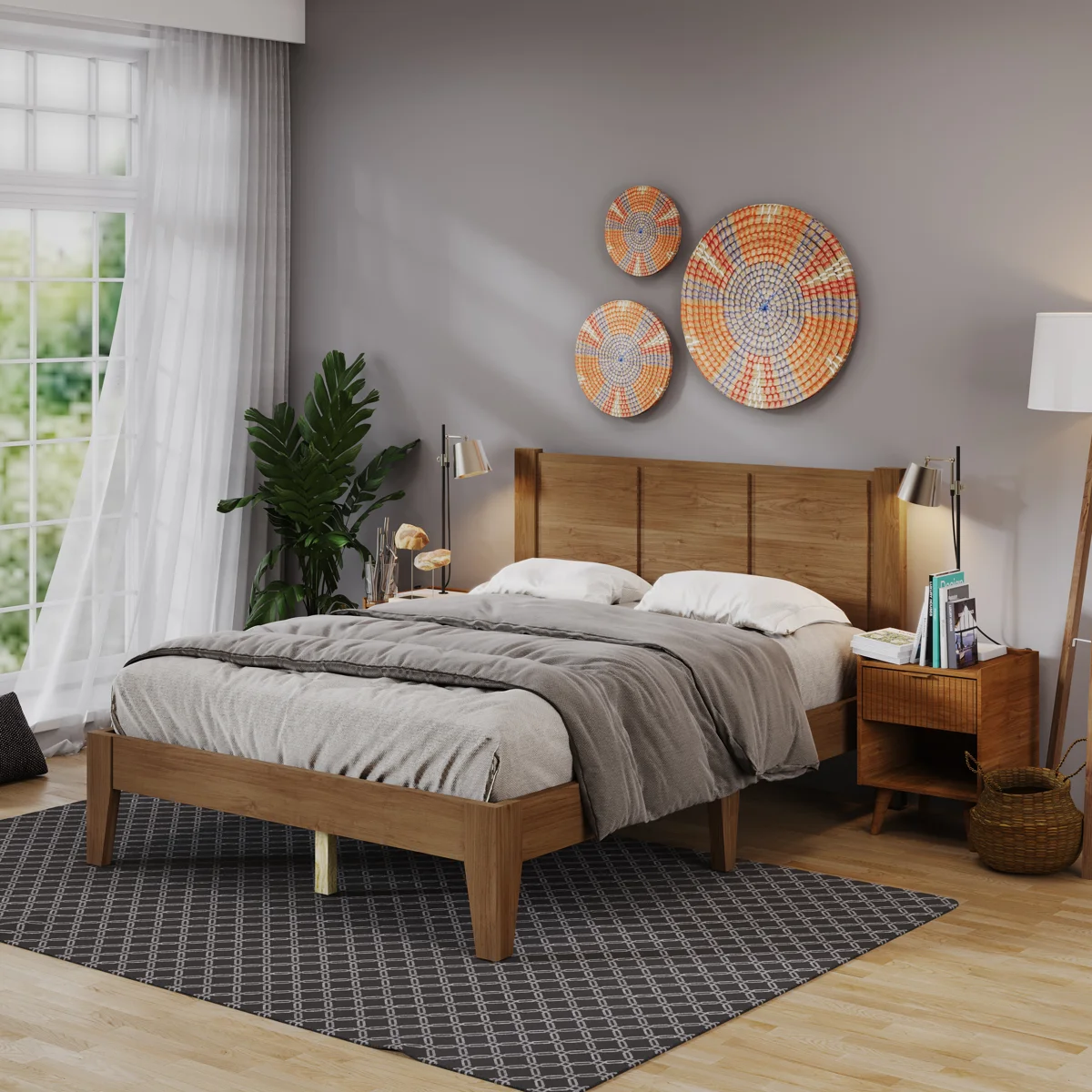 Knighten Solid Wood Bed Frame