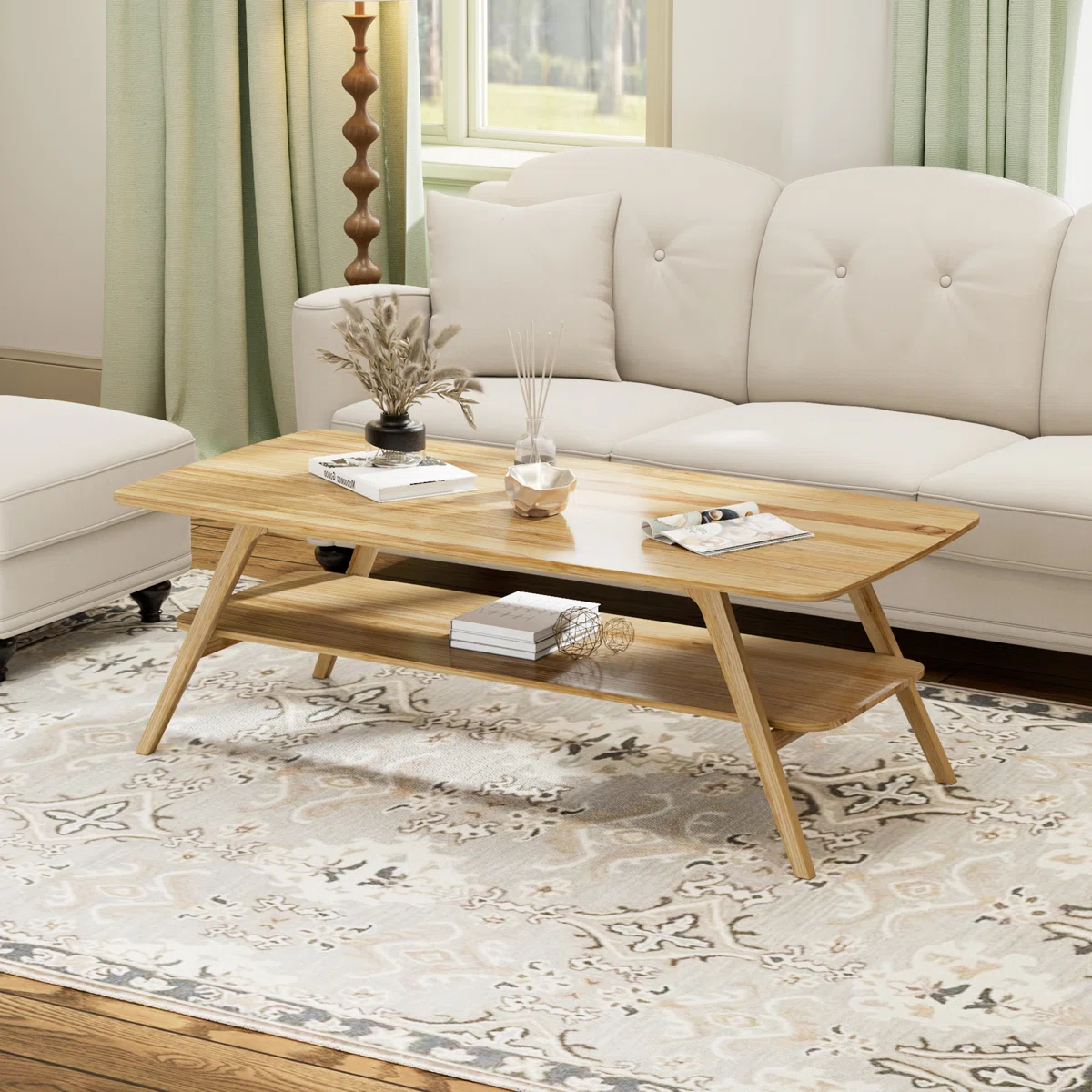 Latisia 41" Wide Solid Wood Coffee Table