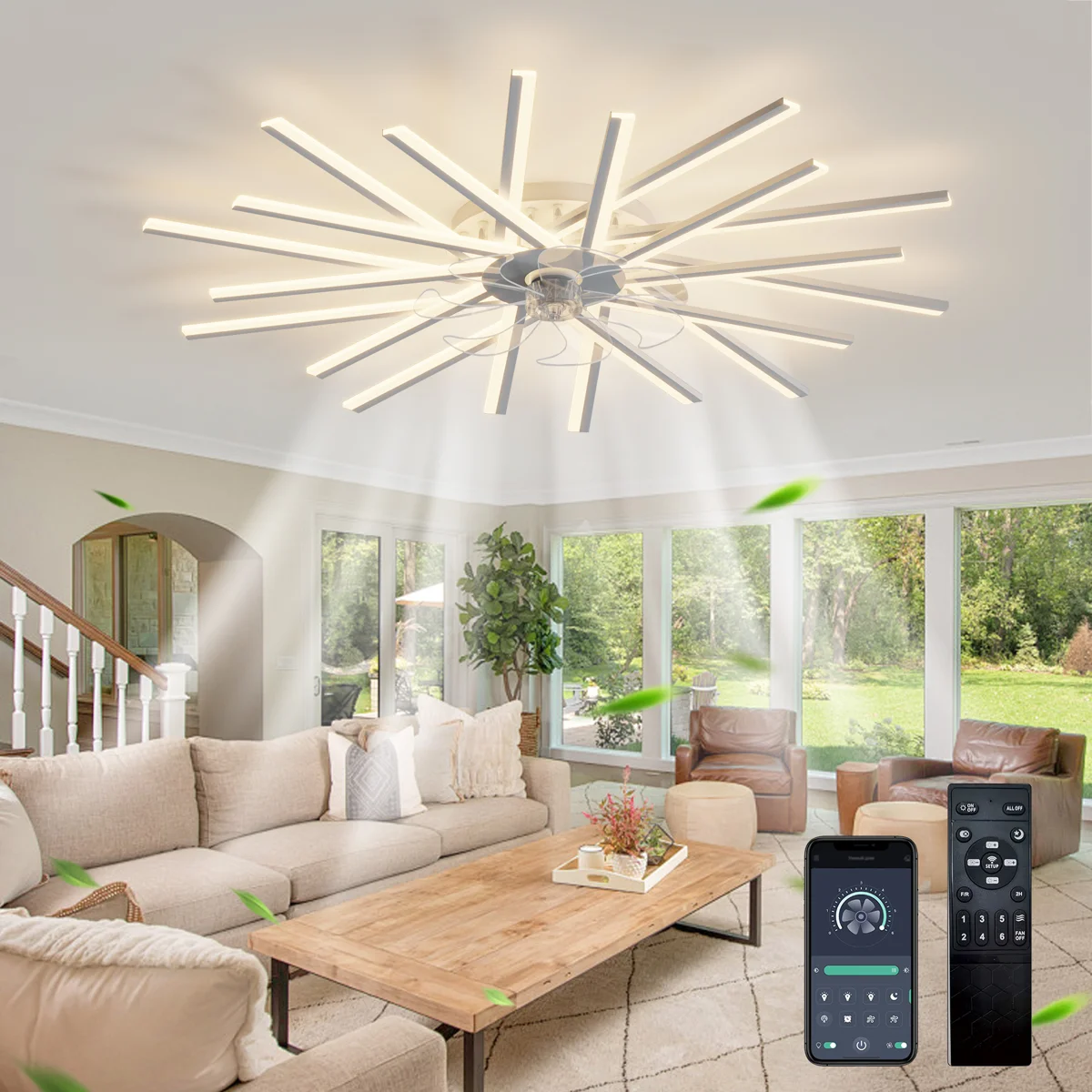 Hanke 44.9'' Dimmable Reversible Ceiling Fan With LED Lights And Remote Control