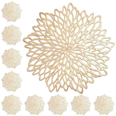 Decorative Metallic Gold Hollow-Out Circular Placemat