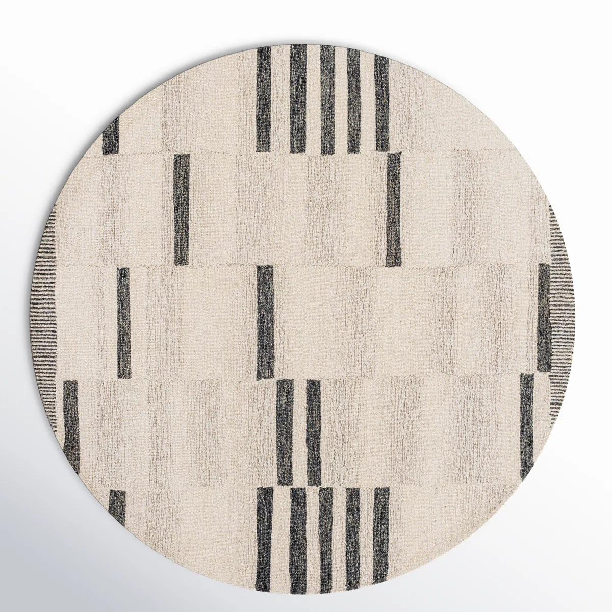 Uptown Striped Handmade Tufted Wool Cream/Black Area Rug