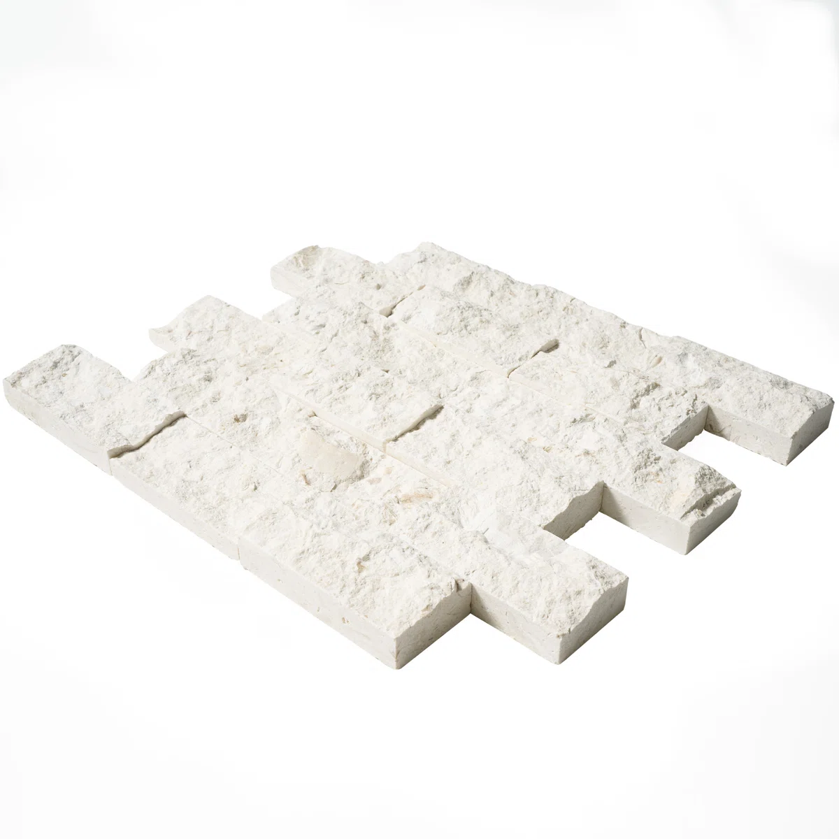 (Some are broken)Fossil Stone 2" x 4" Limestone Brick Joint Mosaic Wall & Floor Tile