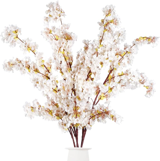 Sggvecsy 39 Inch Artificial Vase Decor (4 Pcs, White)