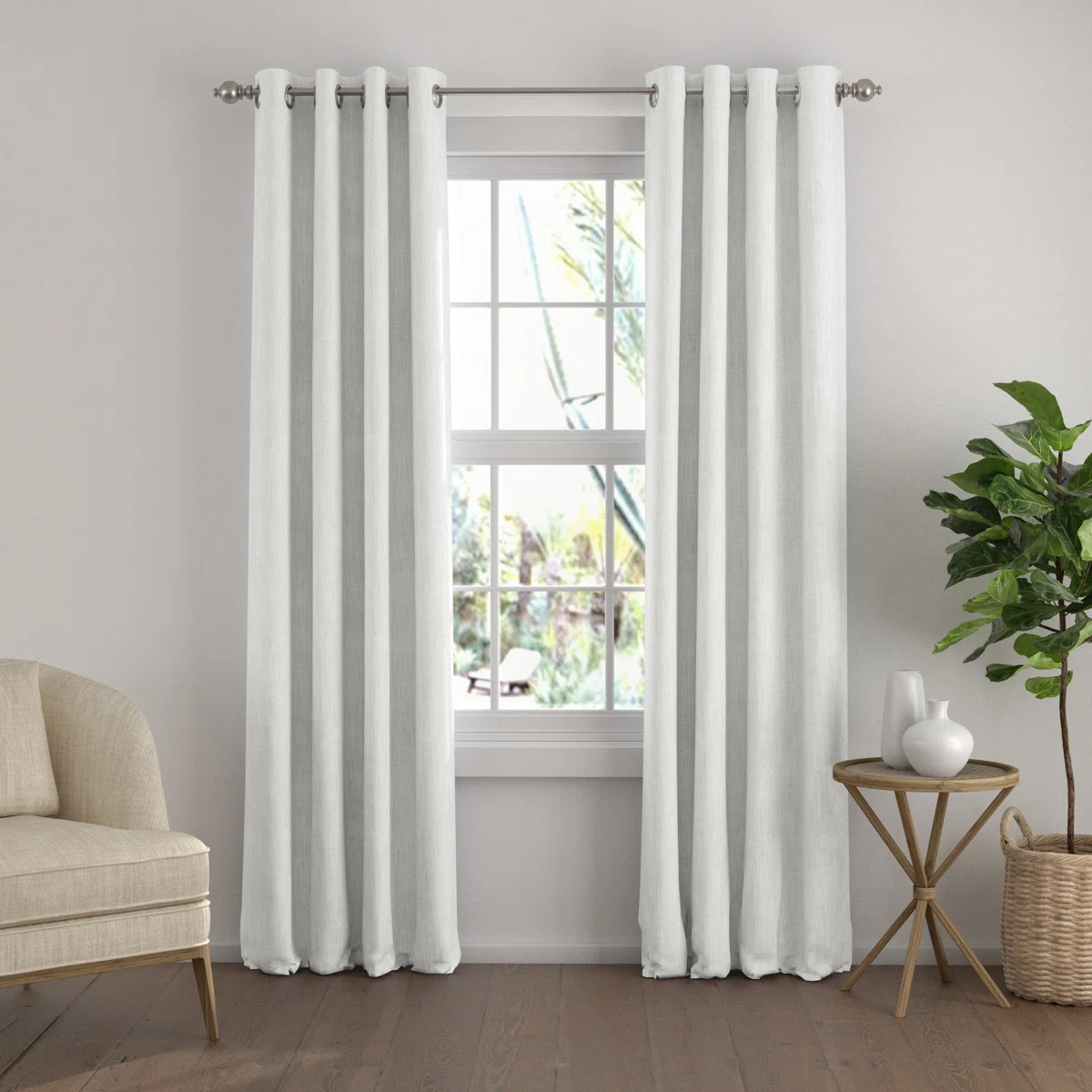 100% Black Out Thermal-Insulated Grommet Curtains - 2 Panels