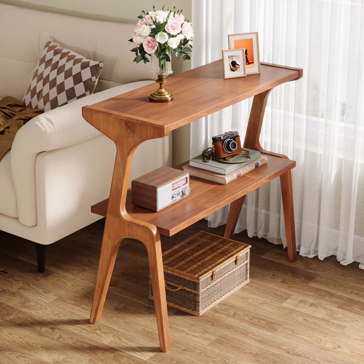 2-Tier Slim Sofa End Table