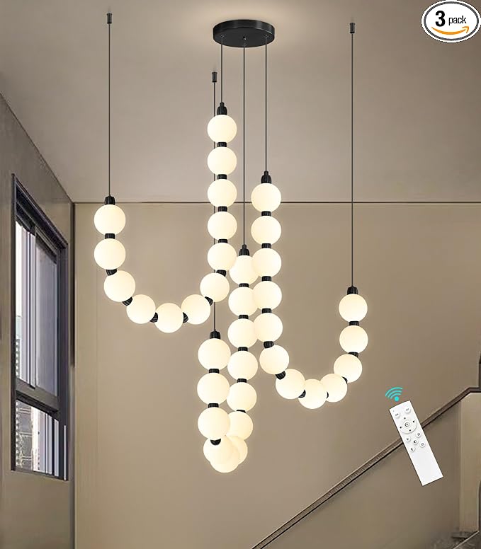 Modern LED White Sphere Bead Chandelier Pendant Light